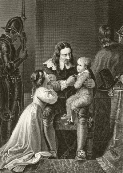 König Karl I. von England verabschiedet sich vor seiner Hinrichtung von seinen Kindern, aus 